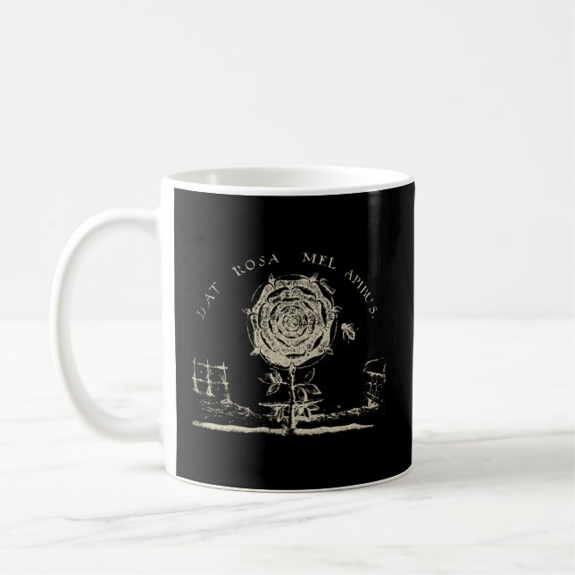 Caneca De Café Rosicrucian Emblem Dat Rosa Mel Apibus Hermética (Esquerda)