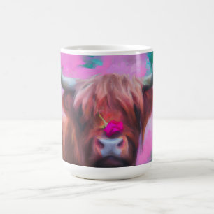 Caneca De Café "Rosie das Terras Altas" – Retrato de Vaca das Ter