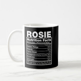 Caneca De Café Rosie Nutrition Facts  Rosie Name Birthday Shirt 