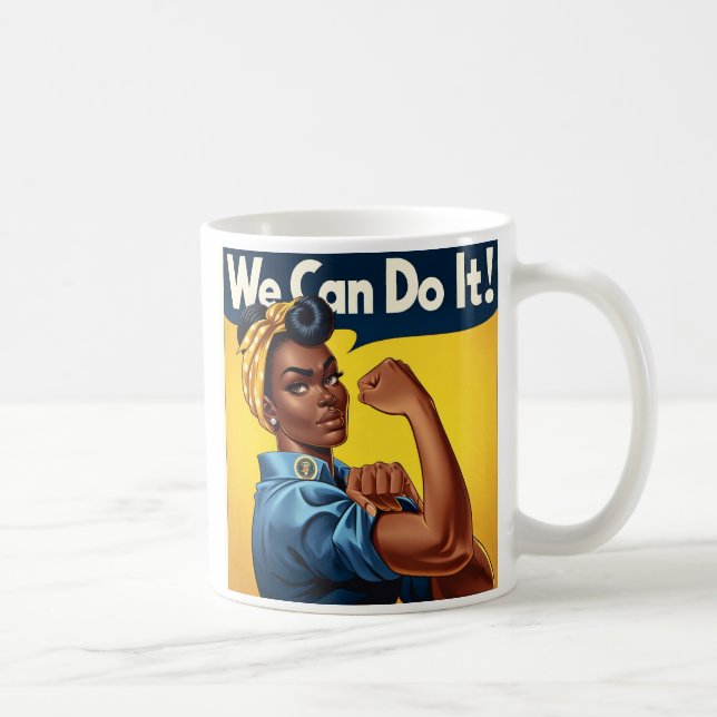 Caneca De Café Rosie the Riveter African American Lady (Direita)