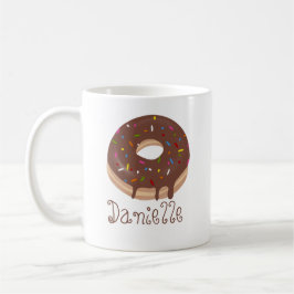 Caneca De Café Rosquinha de Chocolate Nome Personalizado Café