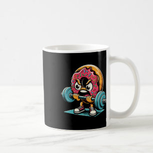 Caneca De Café Rosquinha Levantando Pesos Diversão Academia Trein