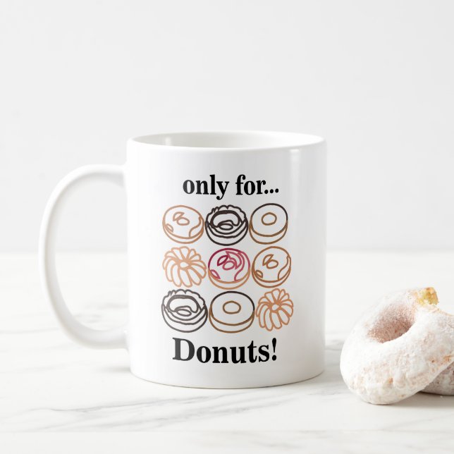 Caneca De Café Rosquinha Noz Doce Engraçado (Com Donut)