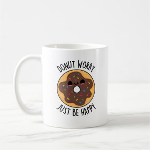 Caneca De Café Rosquinha Preocupa-Se Apenas Seja Feliz Rosquinha 