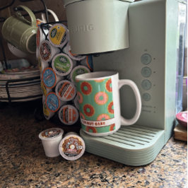 Caneca De Café Rosquinha rosa e chocolates verde