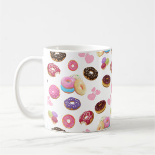 Caneca De Café Rosquinhas e Corações Coloridos e Saborosos