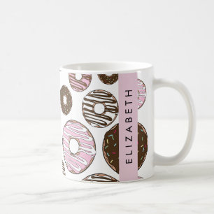 Caneca De Café Rosquinhas Rosa, Rosquinhas Marrons, Espelhos, Seu