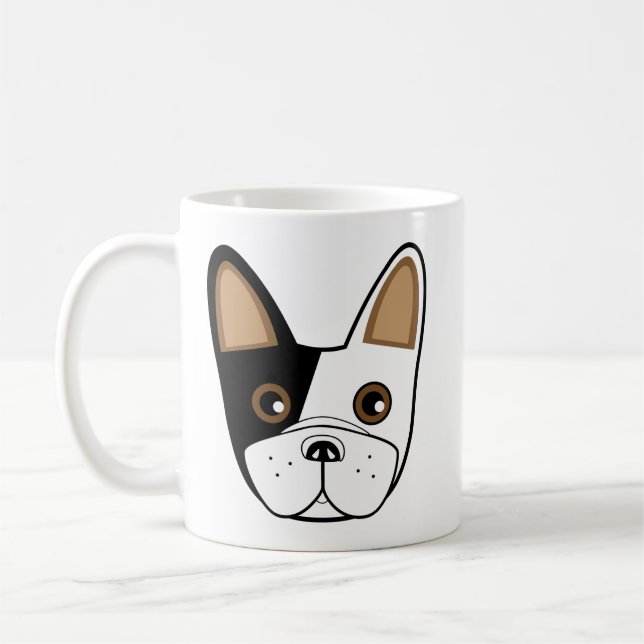 Caneca De Café Rosto Adorável de Buldogue Francês (Esquerda)