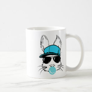 Caneca De Café Rosto Coelho com Pulmões De Hato Dia De Páscoa De