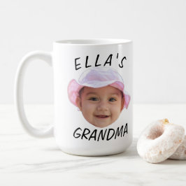Caneca De Café Rosto de Bebê Personalizado Foto Texto Vovó