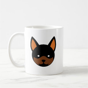Caneca De Café Rosto de Cachorro Chibi Fofo Minimalista