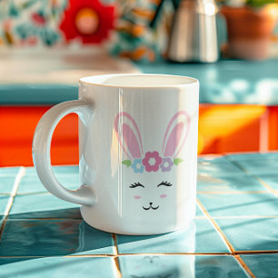 Caneca De Café Rosto de Coelhinho Glam Easter Feminino
