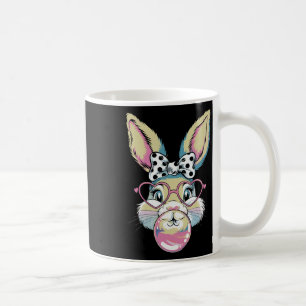 Caneca De Café Rosto de Coelho Bonito Laço Coquete Dia de Páscoa