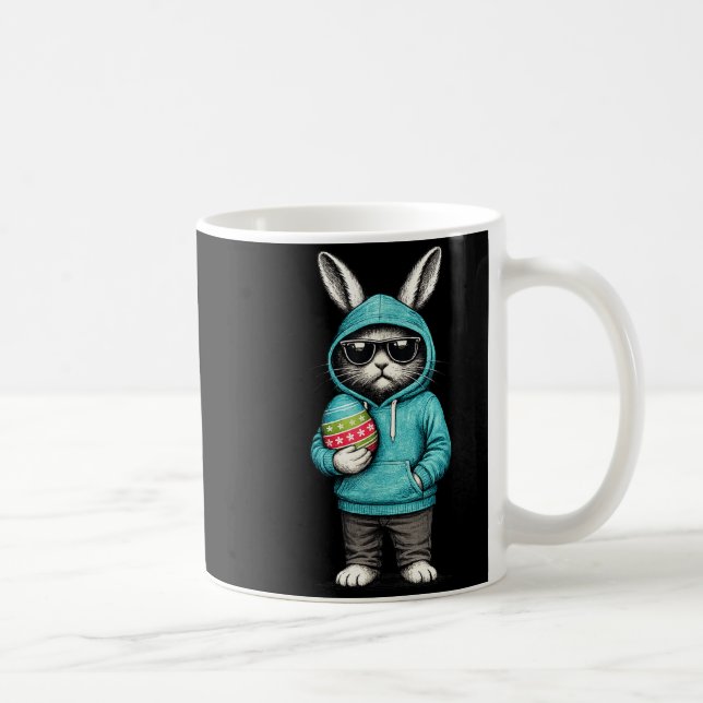 Caneca De Café Rosto de Coelho com Óculos de Sol Ovos da Páscoa F (Direita)