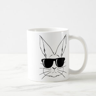 Caneca De Café Rosto de Coelho com Óculos de Sol para Meninos Hom