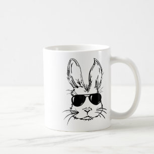 Caneca De Café Rosto de Coelho Com Óculos de Sol Para Meninos Hom