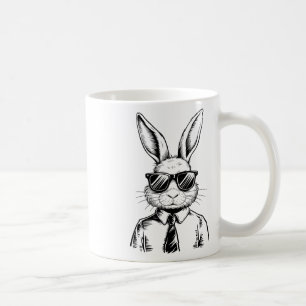 Caneca De Café Rosto de Coelho do Dia de Páscoa Engraçado com Ócu