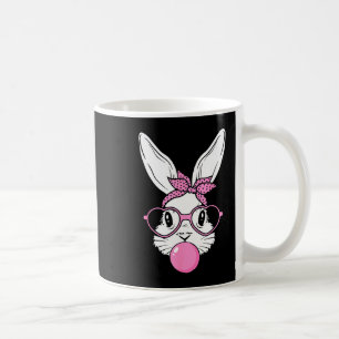 Caneca De Café Rosto de coelho fofo com óculos de coração de band