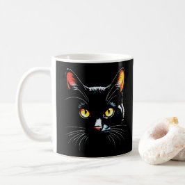 Caneca De Café Rosto de Gato Negro