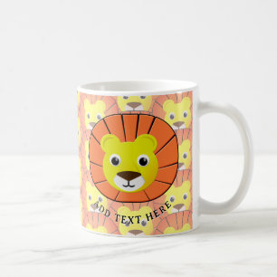 Caneca De Café Rosto de Leão Fofo Estampado em Tudo