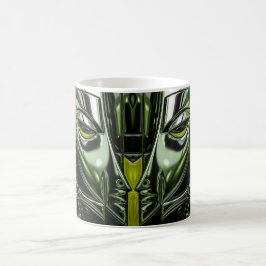 Caneca De Café Rosto de Metal Esmeralda Neon