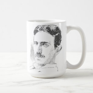 Caneca De Café Rosto de Nikola Tesla