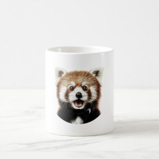 Caneca De Café Rosto de panda vermelho