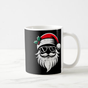 Caneca De Café Rosto de Papai Noel Óculos De Sol Com Chapéu Barba