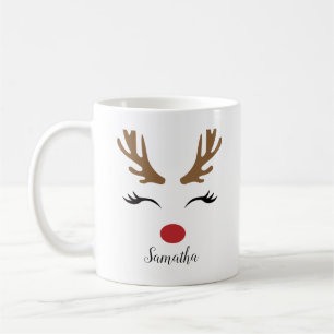 Caneca De Café Rosto de Rebelde de Natal Bonito Moderno