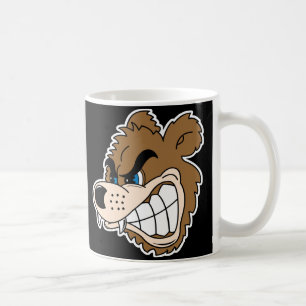 Caneca De Café rosto de urso rosnando com raiva