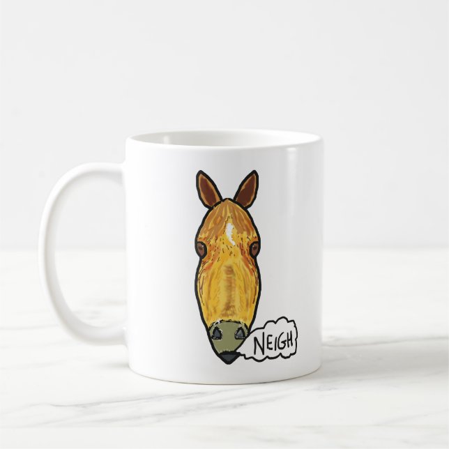 Caneca De Café Rosto do Cavalo Perto (Esquerda)