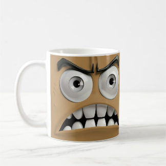 Caneca De Café Rosto Engraçado e Zangado
