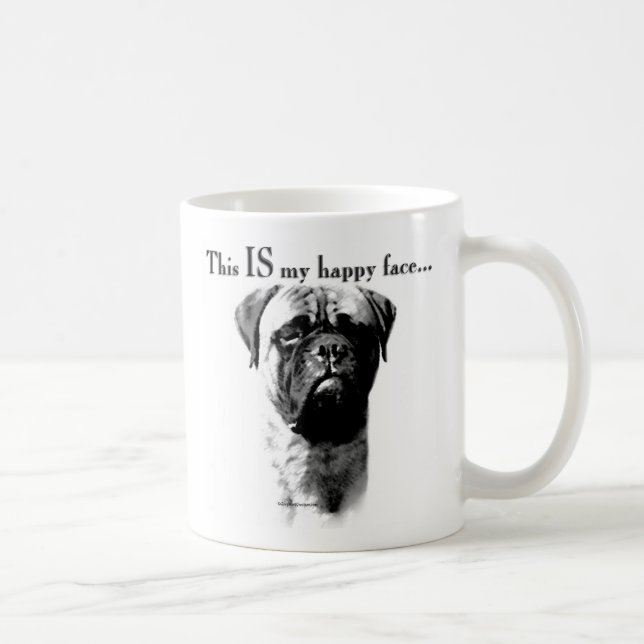 Caneca De Café Rosto Feliz Bullmastiff (Direita)