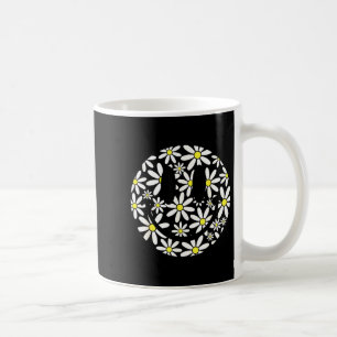 Caneca De Café Rosto feliz retrô flor de margarida estética prepp