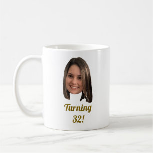 Caneca De Café Rosto Personalizado de Aniversário com idade perso