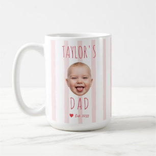 Caneca De Café Rosto Personalizado de Bebê Menina com Listras Ros