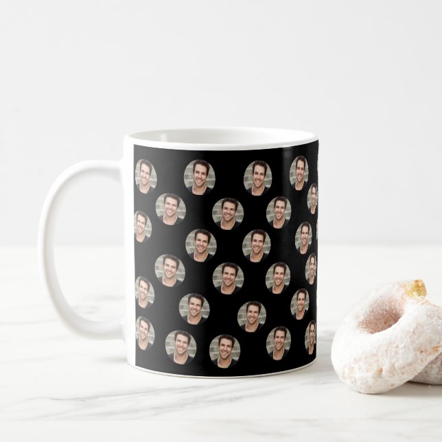 Caneca De Café Rosto personalizado engraçado, Foto personalizada (Com Donut)