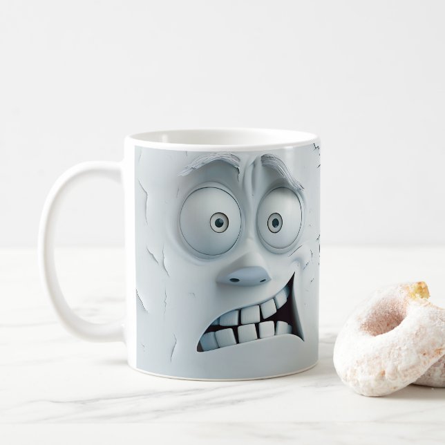 Caneca De Café Rosto Sarcástico (Com Donut)