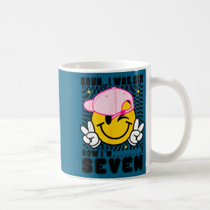 Caneca De Café Rosto sorridente 7º aniversário era 6 7 xadrez bru