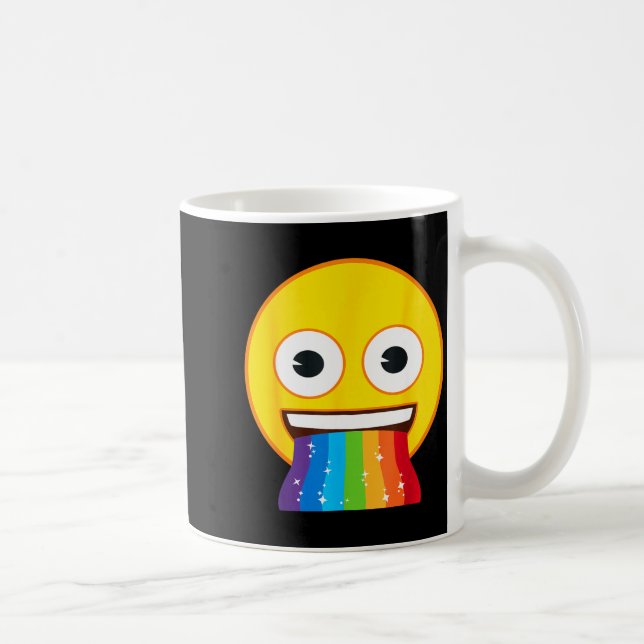 Caneca De Café Rosto Sorridente Amarelo Boca Arco-íris Emoji Ofic (Direita)