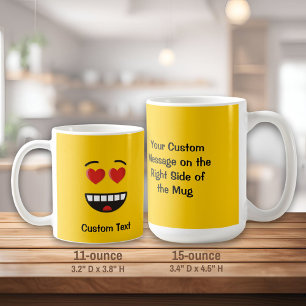 Caneca De Café Rosto sorridente com olhos em forma de coração
