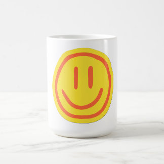 Caneca De Café Rosto Sorridente Fofo | Design de Emoji Feliz e Po