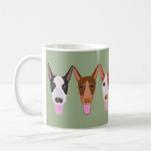 Caneca De Café Rostos de Cachorro Feliz Verde