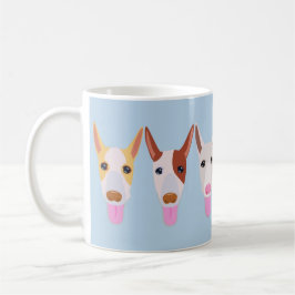 Caneca De Café Rostos de Cachorro Podenco Azul