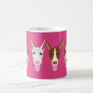 Caneca De Café Rostos de Cartoon Girly Pink Podenco