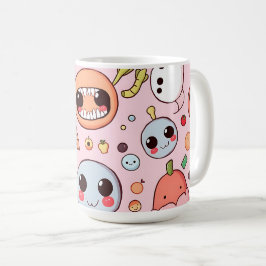 Caneca De Café Rostos de Monstros de Foodie Whimsical