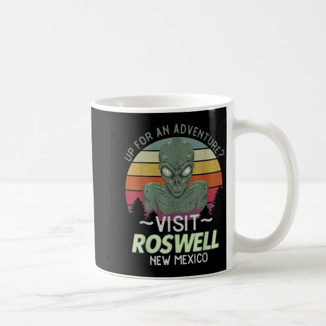 Caneca De Café Roswell New Mexico Alien Head Funny Souvenir Quote (Direita)
