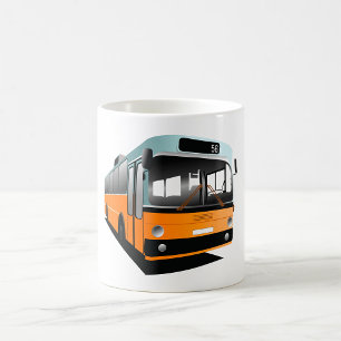 Caneca De Café Rota 56 do Ônibus de Trânsito Laranja Commuter da