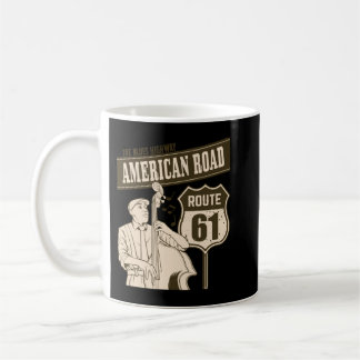 Caneca De Café Rota 61 American Road Blues Highway Classic 