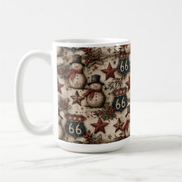 Caneca De Café Rota 66 Aconchegante do Homem de Neve Momentos de